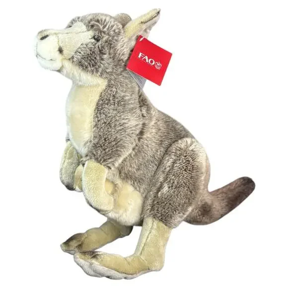 NEW FAO Schwarz KANGAROO & BABY JOEY 18" Tall Large Plush Stuffed Animal Toy NWT - Picture 1 of 16